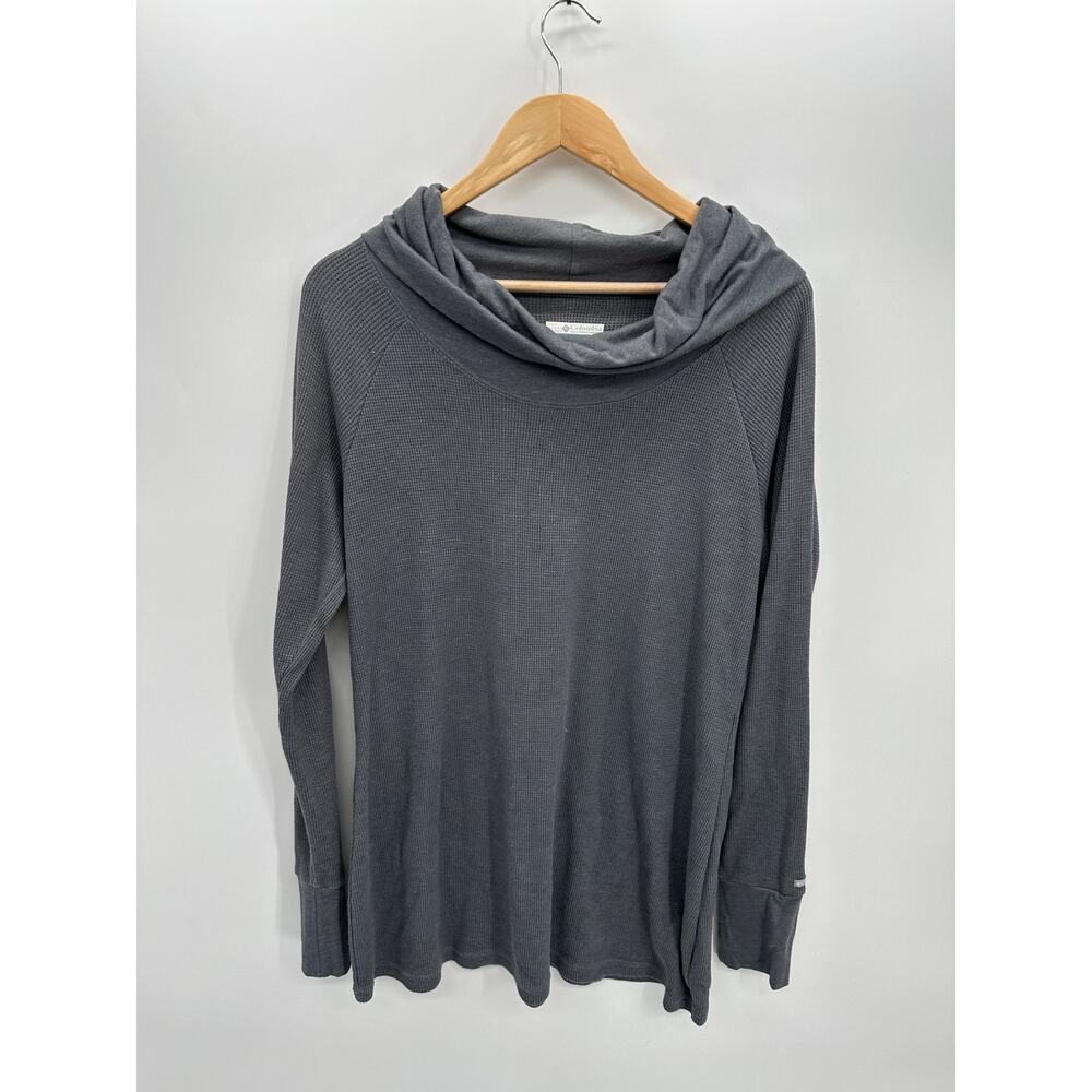 Columbia Gray Weekday Waffle Cowl-Neck Tunic Thermal Women‎ XL Casual Comfort